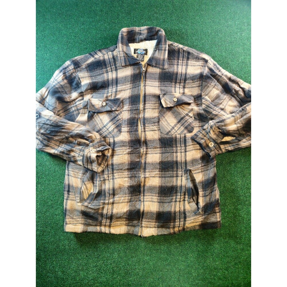 Desire Collection Workwear Mens L Plaid Heavyweight Lined Flannel Shirt Jacket